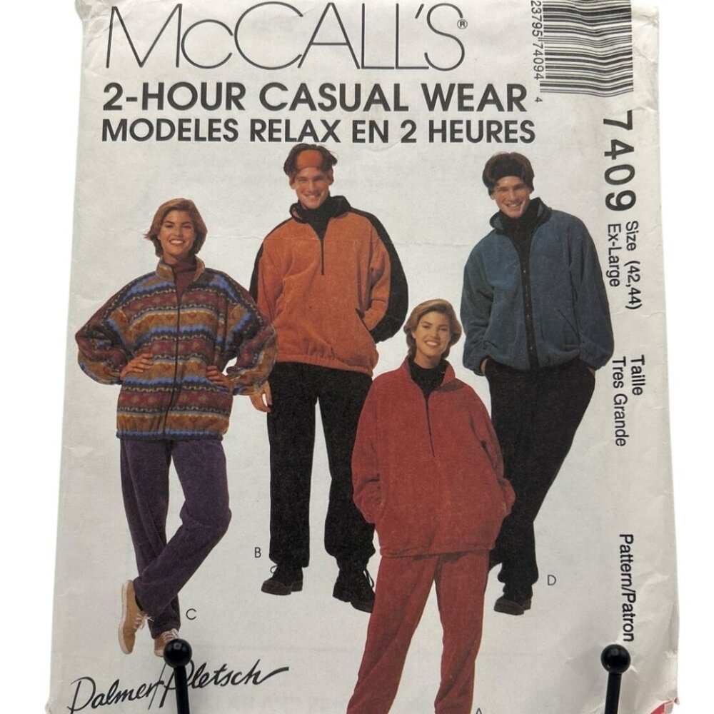 McCalls 7409 2-Hour Casual Wear Sewing Pattern For Pullover Jackets & Pants S-L